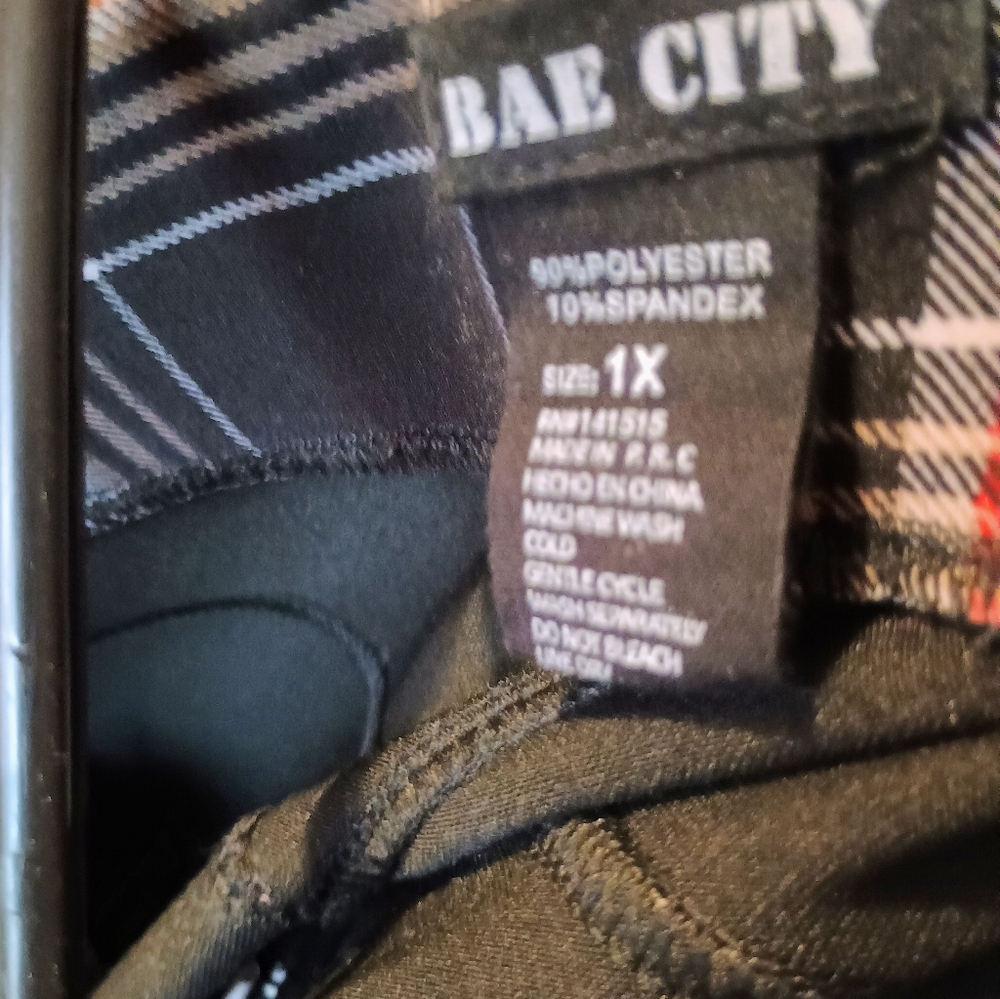 BAE CITY Plaid Black and White Pants